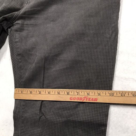 ADRIANO GOLDSCHIED Everett Jean Men 36x32 Olive Green Glen Check Slim Straight - Picture 12 of 15